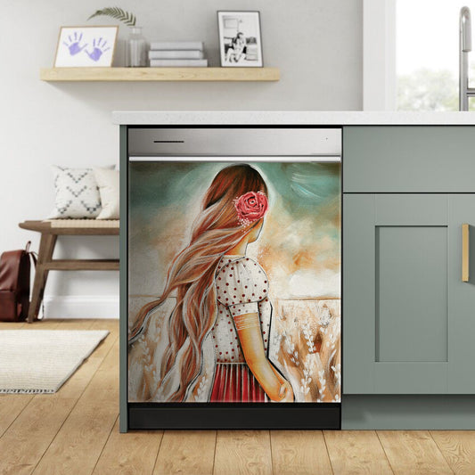 Wandering Girl Decoupage 1m X 1m