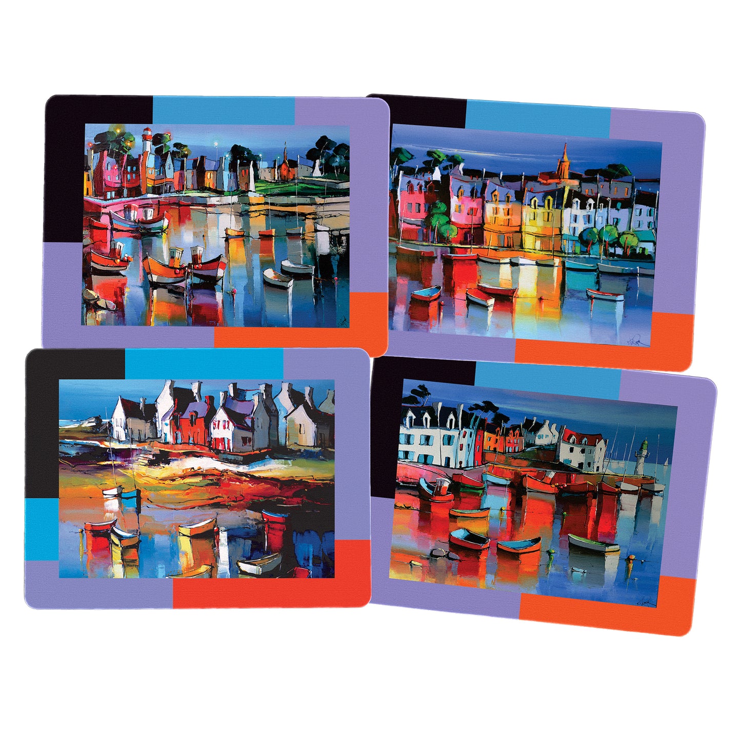 Colourful Painted Boats and Houses Placemats