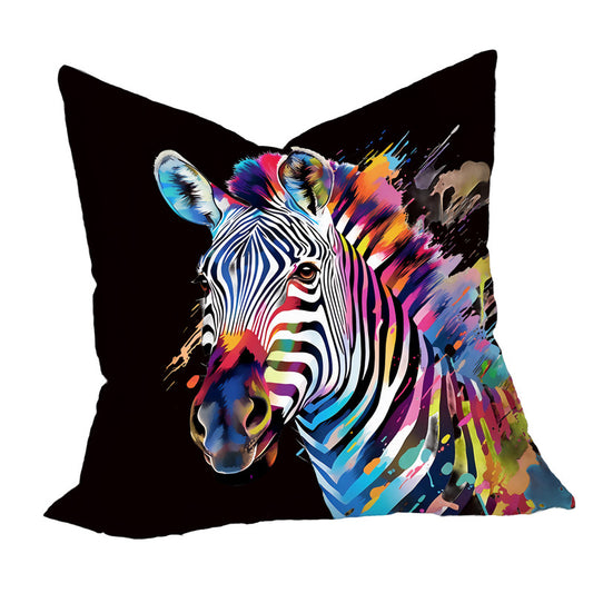 Bright Zebra On Black Luxury Scatter