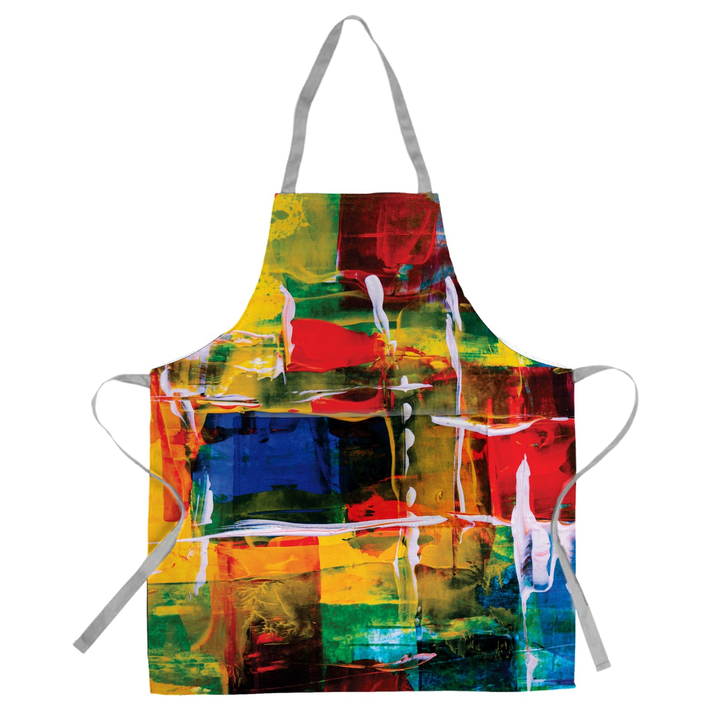 Colourful Abstract Painted Medium Length Apron