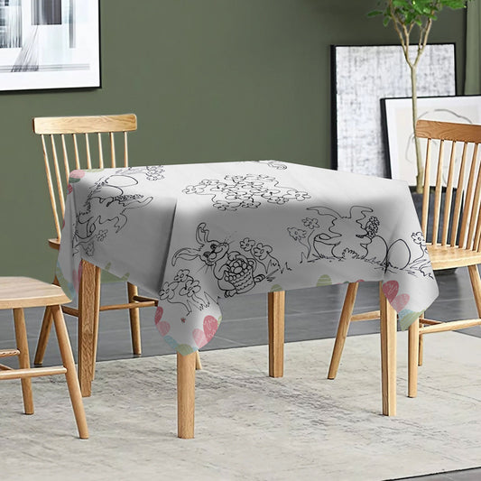 Cuddly Bunny White By Fifo Square Tablecloth