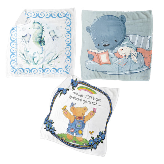 Cute Blue Friends Dribble Cloth (Spoegdoek)