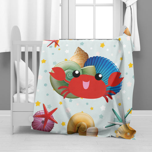 Cute Crab Minky Blanket