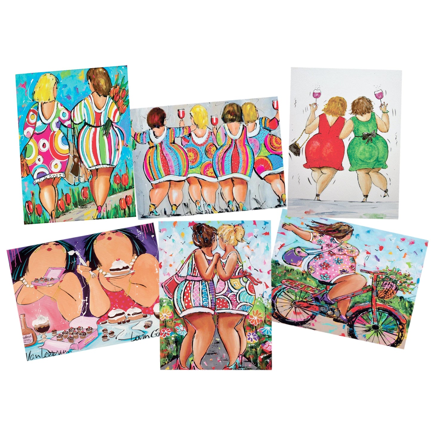Decoupage Tear Resistant Transfers - Colourful Fat Ladies A4 or A5