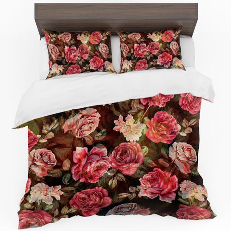 Deep Rose Painted Duvet Cover Set - By Mark van Vuuren