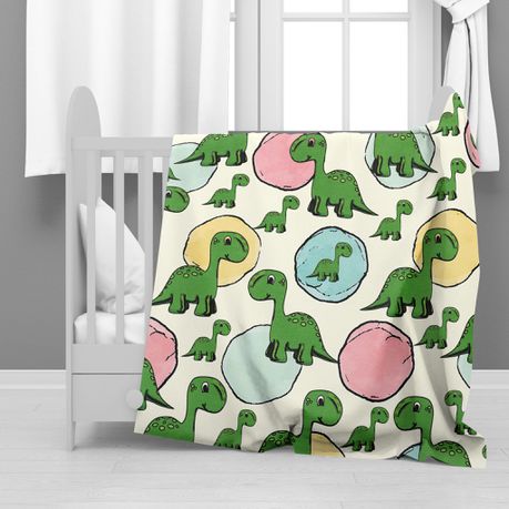 Dinosaur Pattern Minky Blanket By Mark van Vuuren