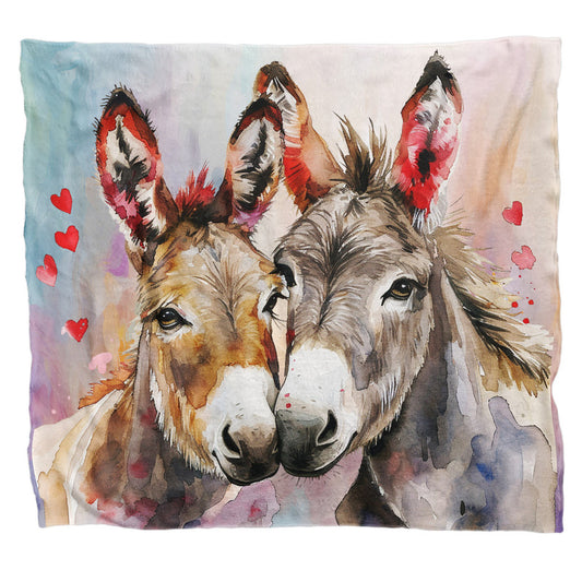 Donkey Love Light Weight Fleece Blanket