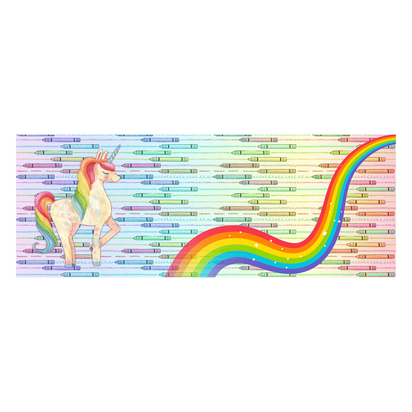Colourful Unicorn Rainbow Decoupage Drum Cover