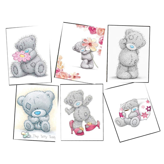 Floral Tatty Teddy Decoupage A4 or A5