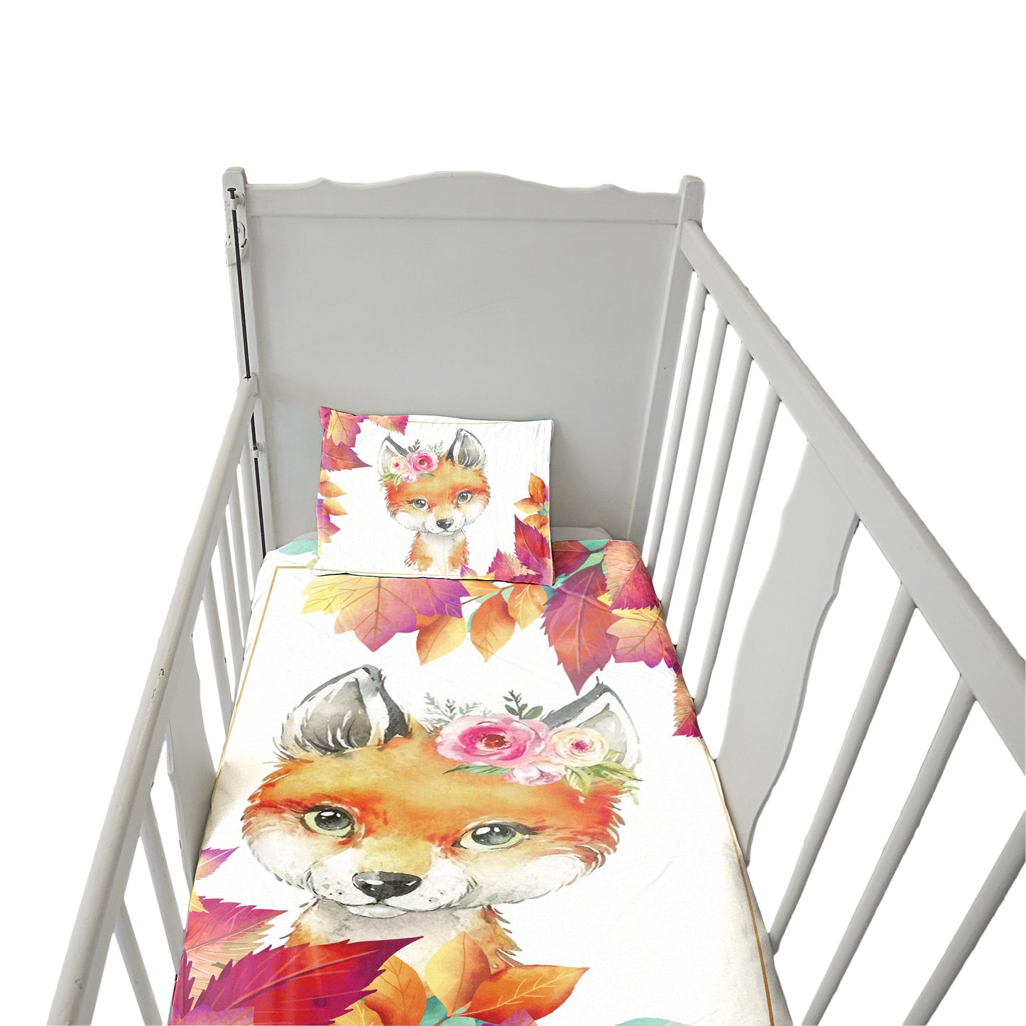 Fox and Leaves Cot Set Combo