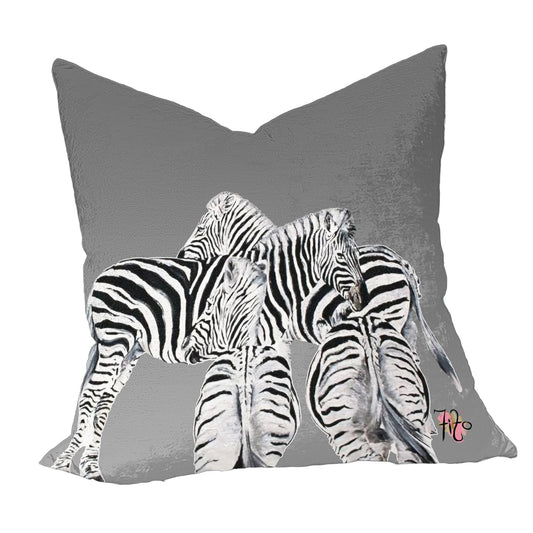 Zebra on Grey Luxury Scatter By Fifo
