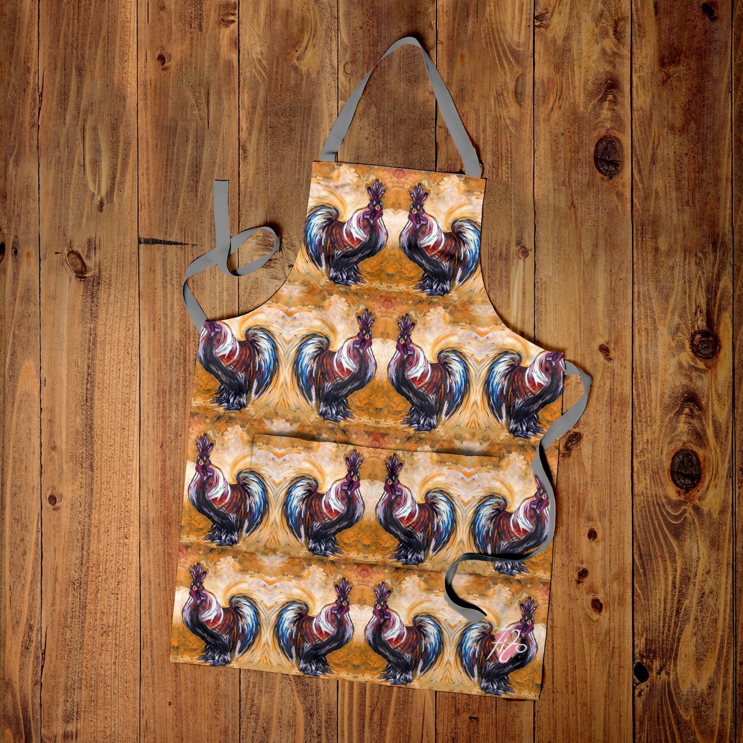 Bantam Rooster Pattern by Fifo Medium Length Apron