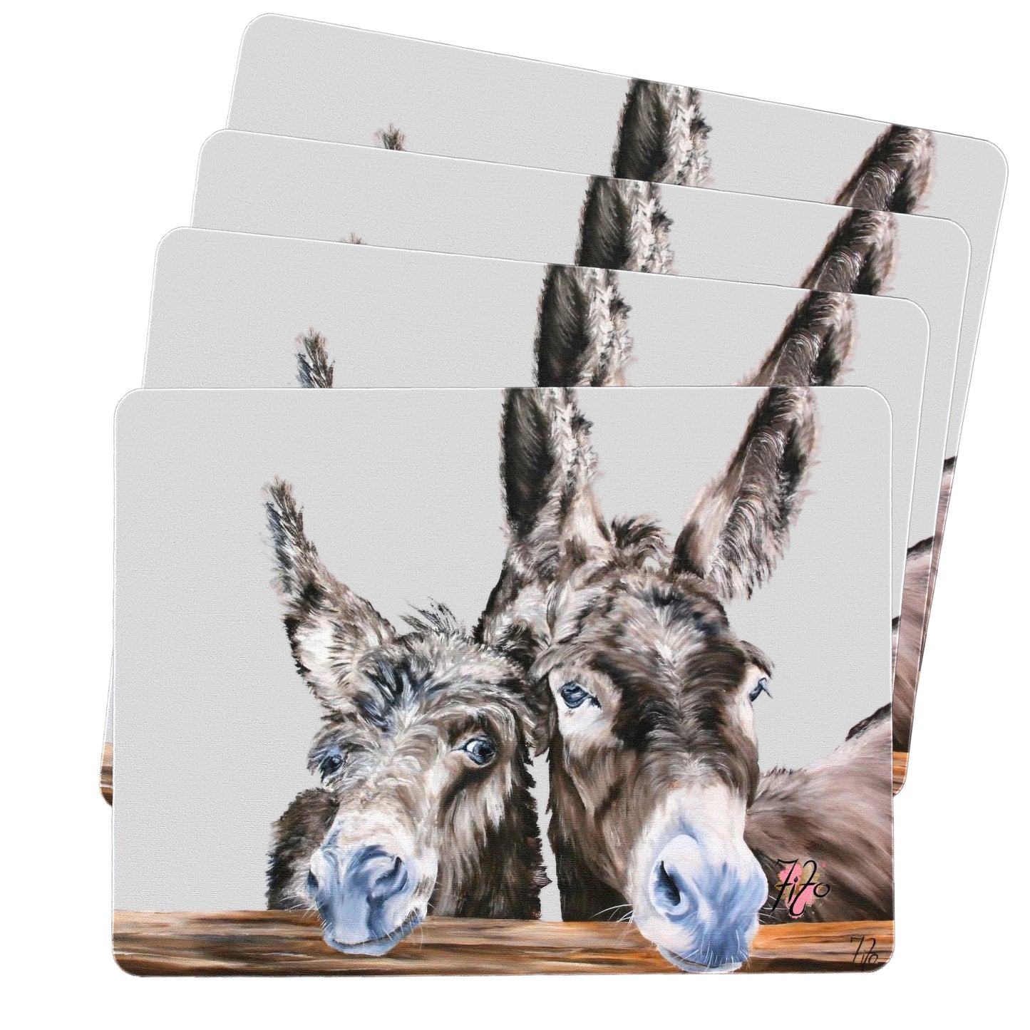Pale Grey Donkeys Placemats by Fifo