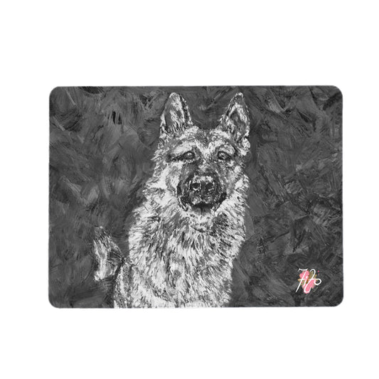 Black and White German Shepherd Mouse Pad By Russel for Fifo