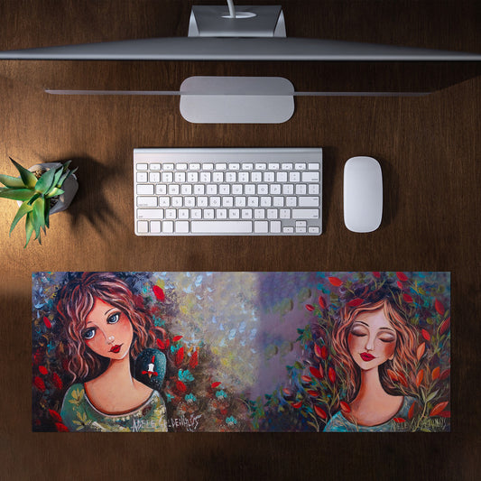 Floral Girls by Adele Geldenhuys Large Desk Pad