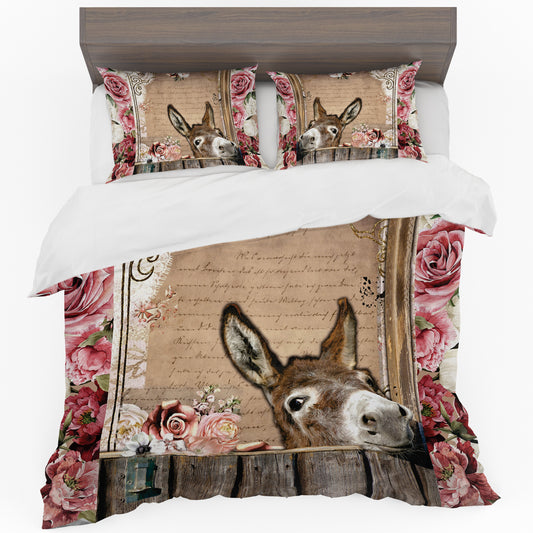 Floral Donkey Duvet Cover Set