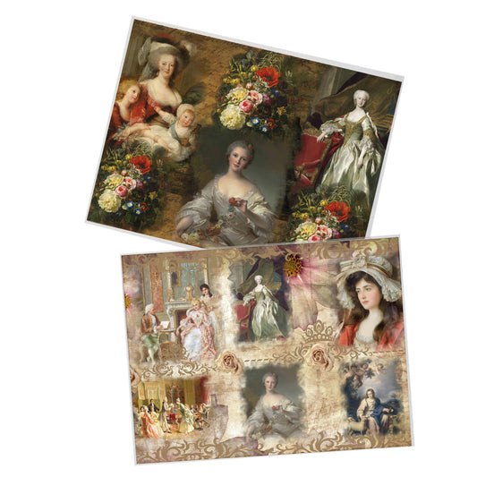 Floral Ladies Mix Decoupage 800mm x 600mm