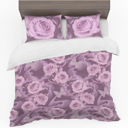 Pink Roses Duvet Cover Set