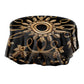 Gold Pattern on Black Round Tablecloth