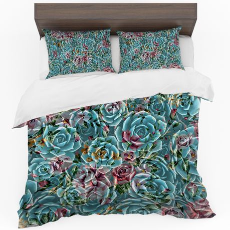 Graphic Blue Rose Duvet Cover Set - By Mark van Vuuren