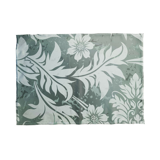 Grey and White Leaf Pattern Tea Towel