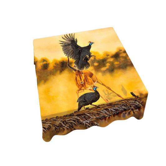 Guineafowls Square Tablecloth by Delene Lambert