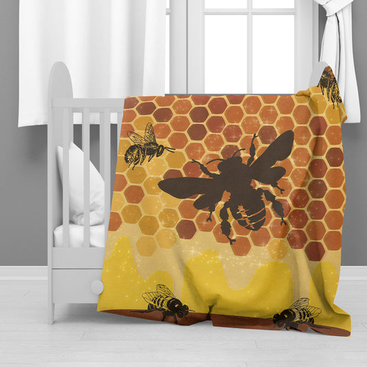 Honeybees Minky Blanket