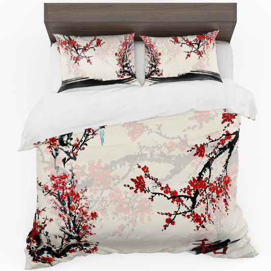 Japanese Cherry Blossoms Duvet Cover Set