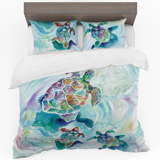 Sea Turtles Duvet Cover Set by Kristin van Lieshout