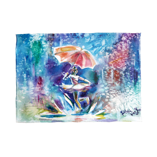 Dancing in the Rain By Kristin Van Lieshout Tea Towel