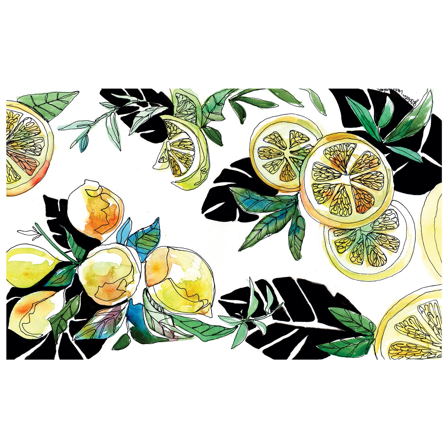 Lemons Rectangle Tablecloth By Kristin Van Lieshout