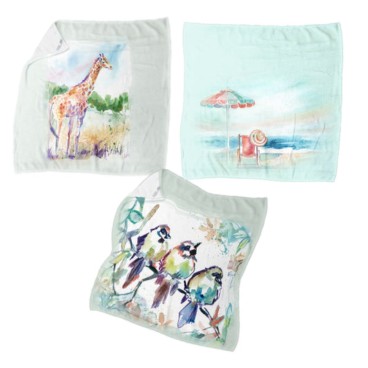 The Giraffe and the Sparrow Dish Towels by Kristin van Lieshout
