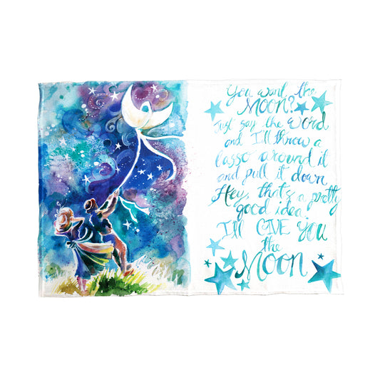 Want The Moon By Kristin Van Lieshout Tea Towel