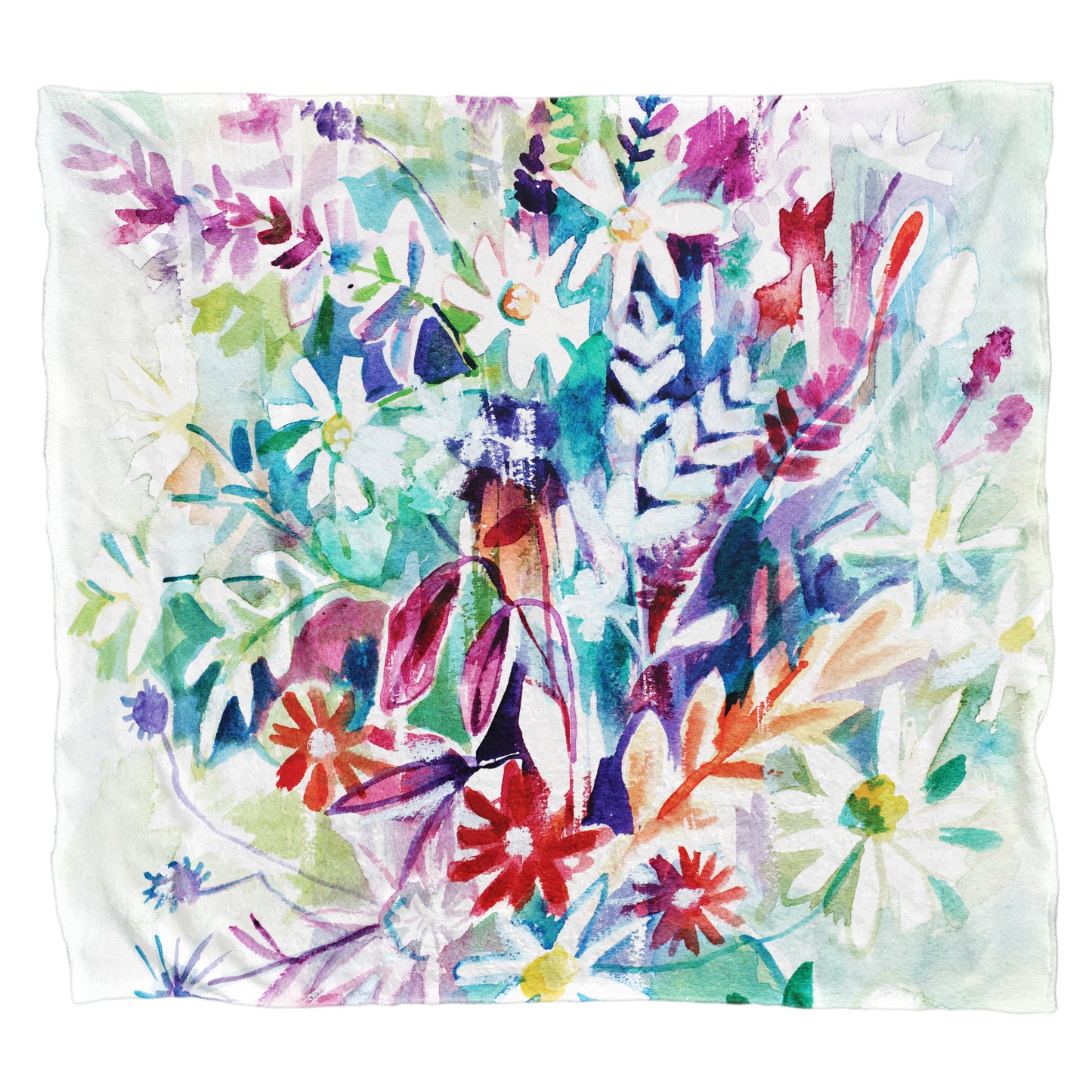 Wild Flowers Light Weight Fleece Blanket By Kristin van Lieshout