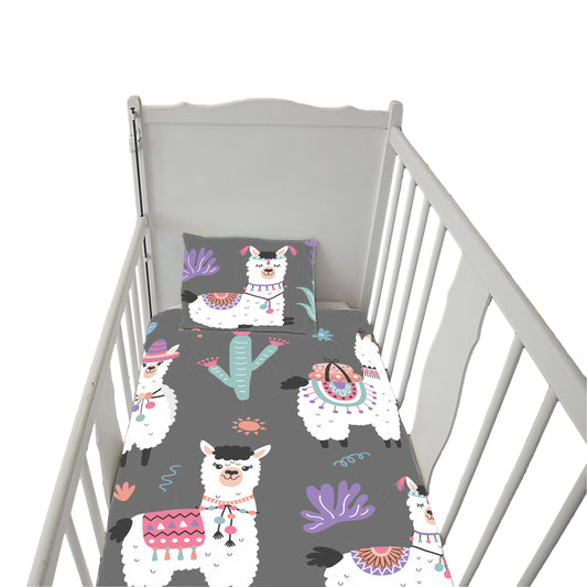 Llamas on Grey Cot Set Combo