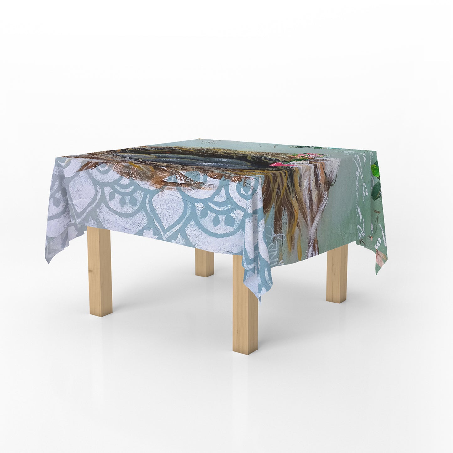 Nesting Birds Square Tablecloth By Lanie’s Art