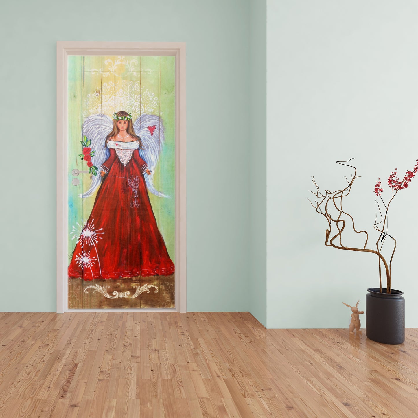 Dandelion Heart Decoupage by Lanie's Art (800mm x 2000mm - Door)