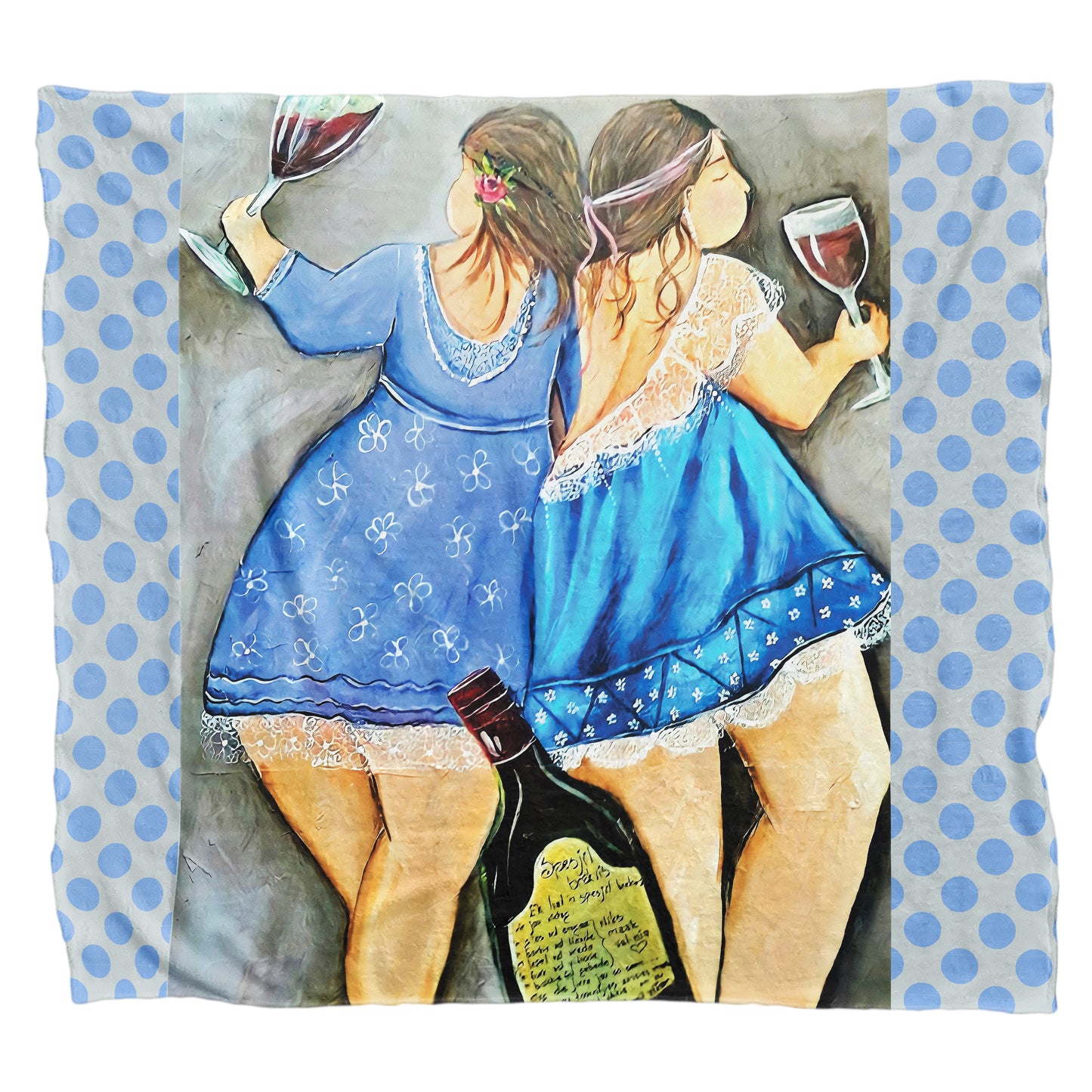 Drinking Fat Ladies Light Weight Fleece Blanket By Lanie’s Art