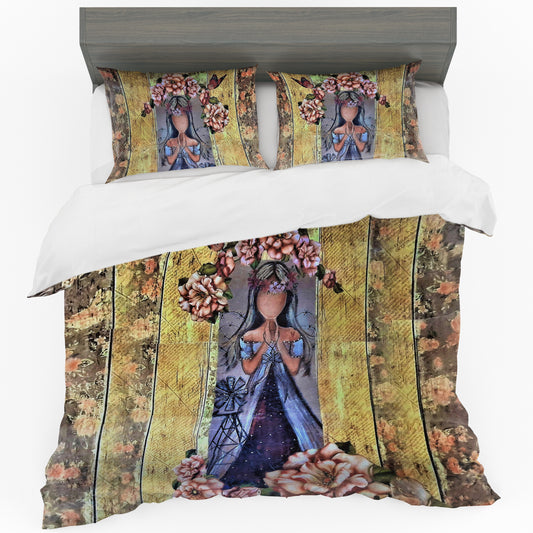 Rustic Floral Girl Duvet Cover Set By Lanie’s Art