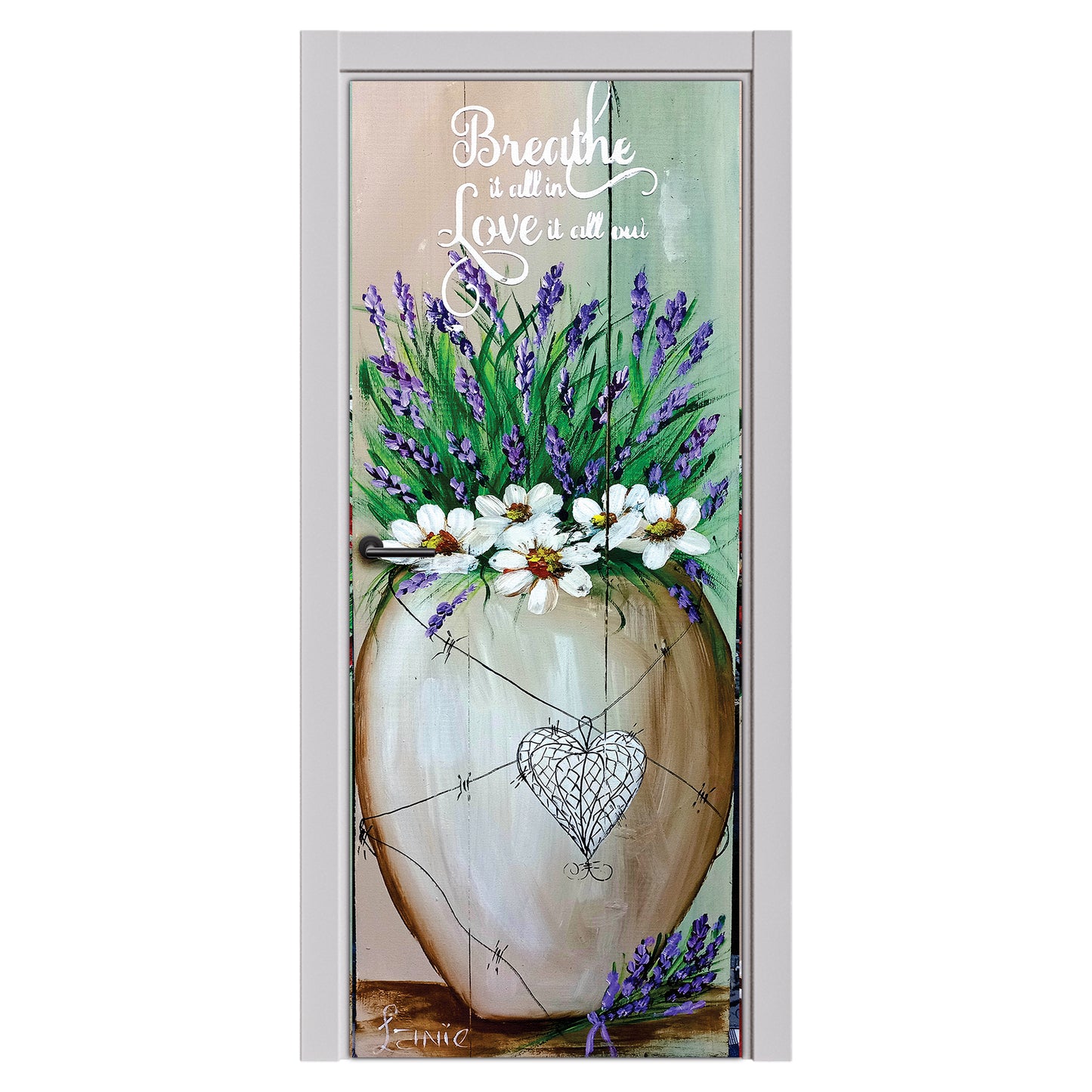 Decoupage - Pot of Lavender Door By Lanie’s Art
