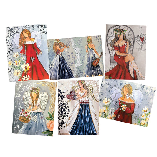 Decoupage Transfers - Red and Blue Dresses Mix A4 or A5 by Lanie's Art