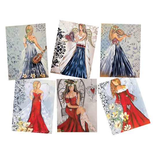 Decoupage Transfers - Red and Blue Dresses A4 or A5 by Lanie's Art