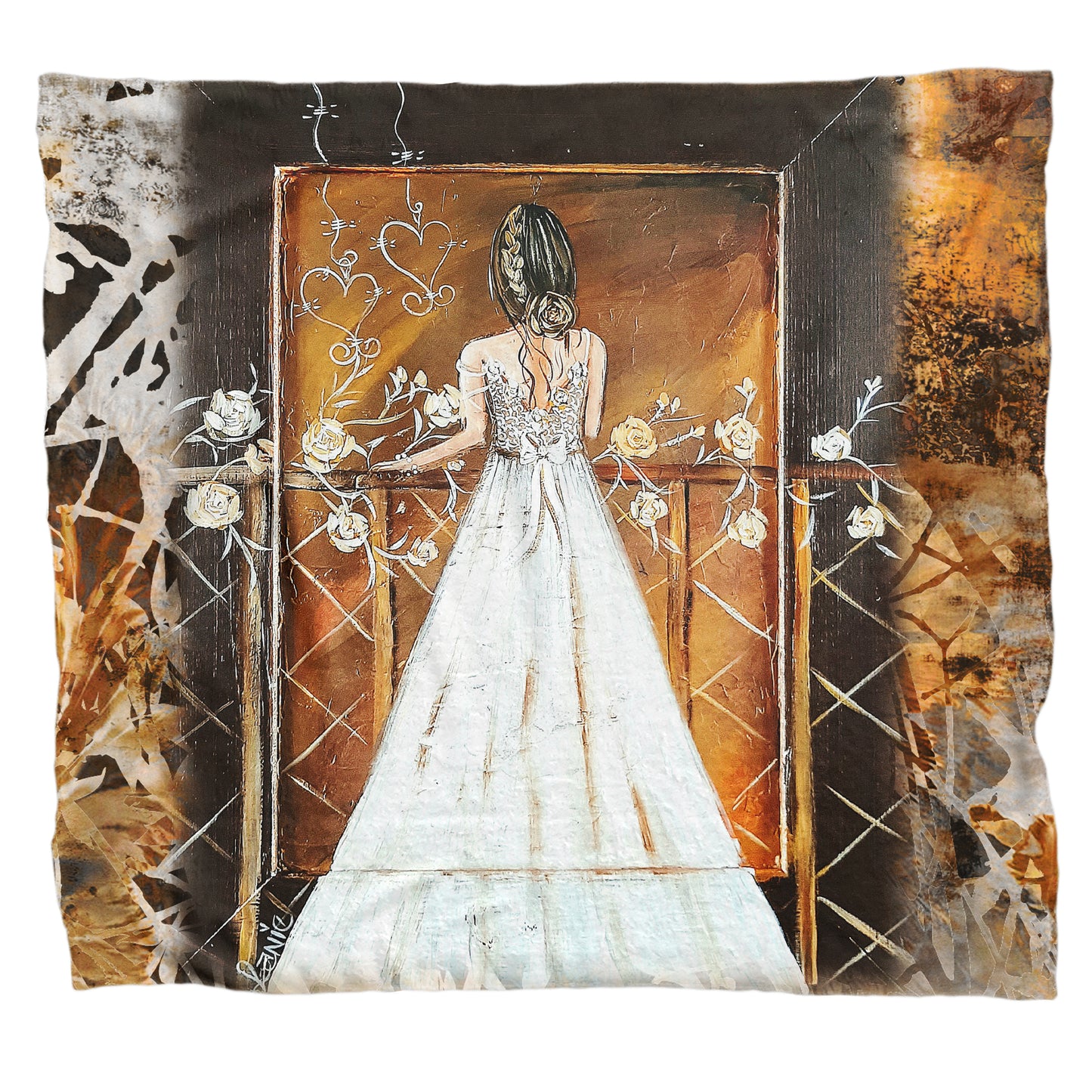 White Dress Balcony Light Weight Fleece Blanket by Lanie’s Art