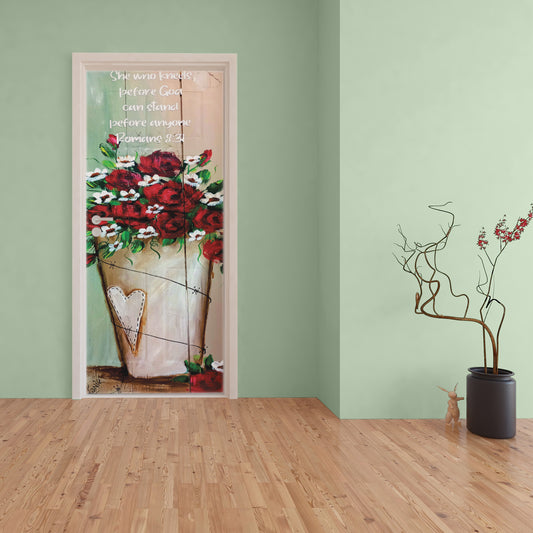 Decoupage - Pot of Roses Door By Lanie’s Art