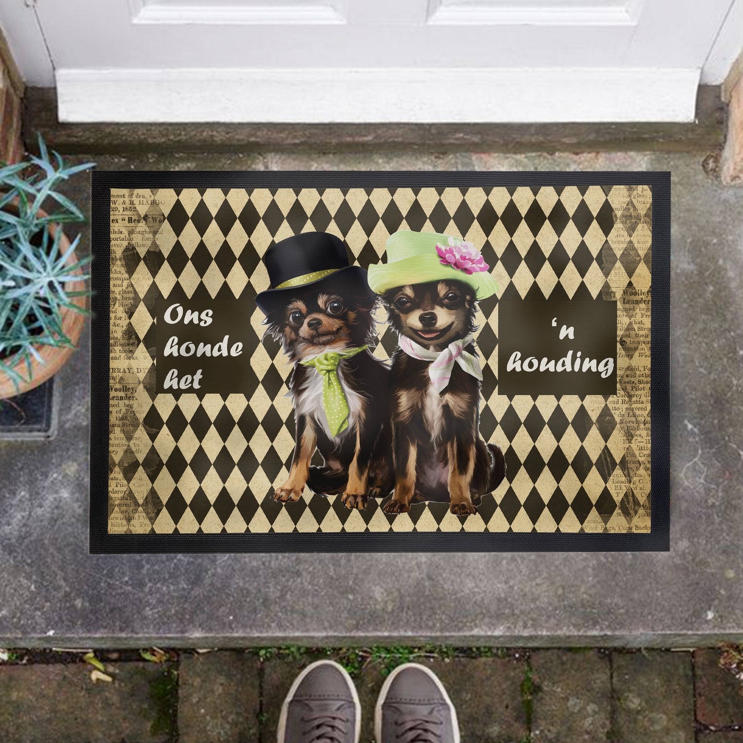 Ons Honde Het 'n Houding Door Mat