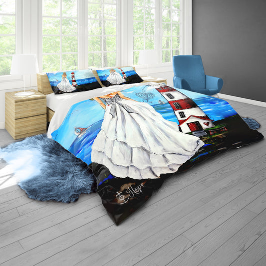 Lighthouse Lady by Lanie Wolvaardt Duvet Cover Set