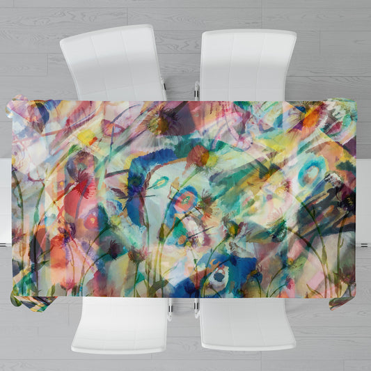 Abstract Colourful Flower Gorden Rectangle Tablecloth By Mark Van Vuuren