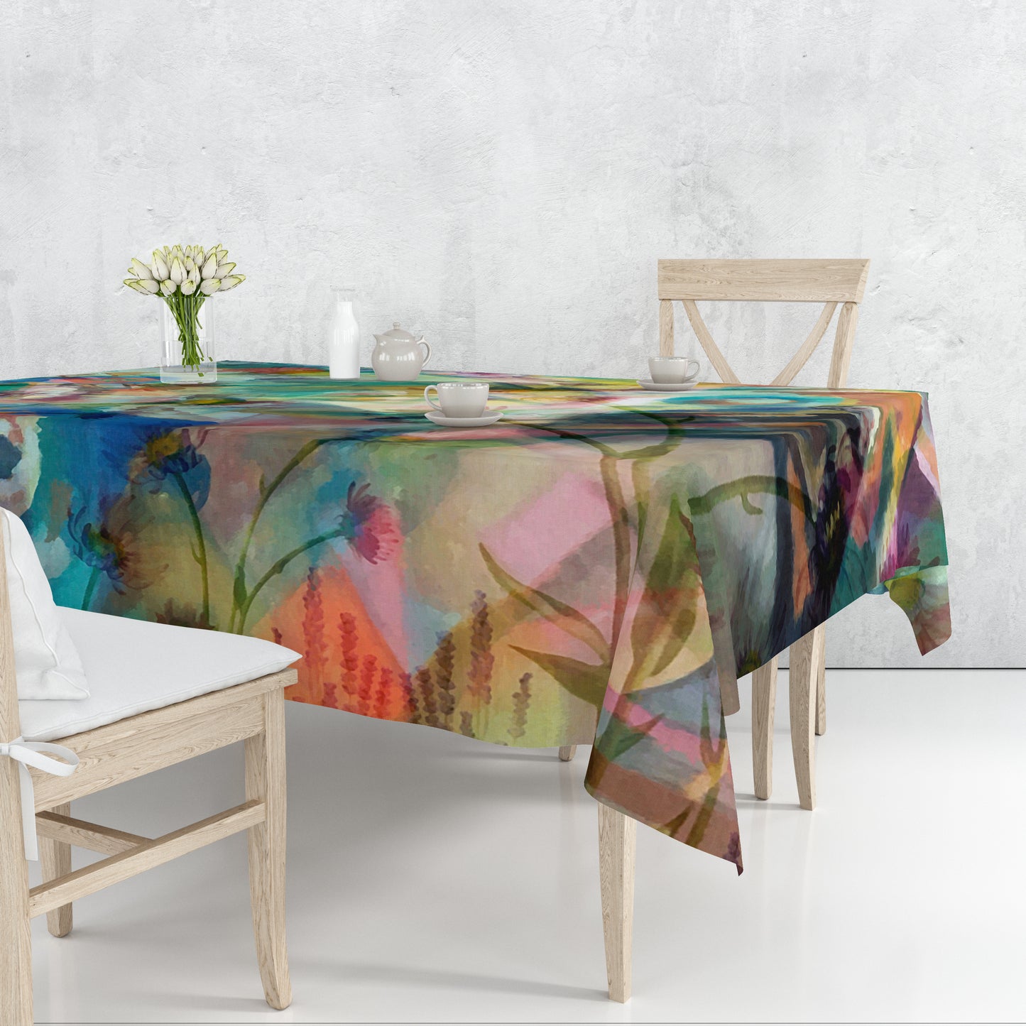 Abstract Colourful Flower Gorden Rectangle Tablecloth By Mark Van Vuuren
