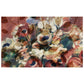 Earthy Toned Flower Pattern Rectangle Tablecloth By Mark Van Vuuren