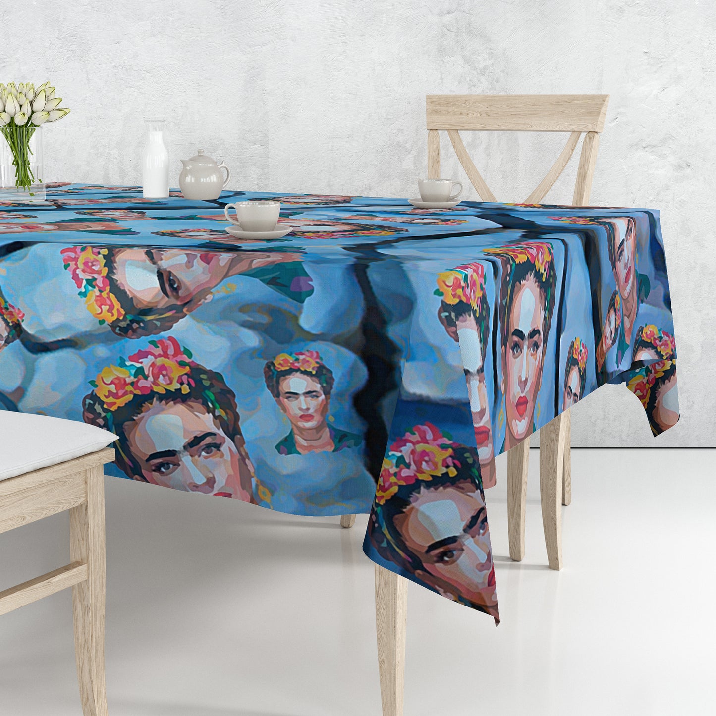 Frida Kahlo Blue Tiles Rectangle Tablecloth By Mark Van Vuuren